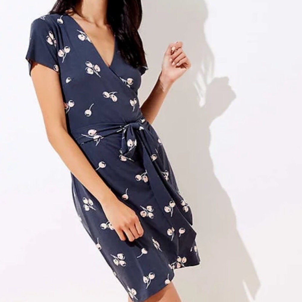 Loft Cherry true wrap dress